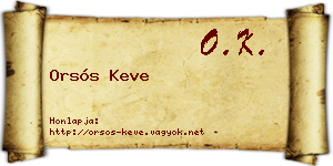 Orsós Keve névjegykártya