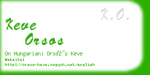 keve orsos business card
